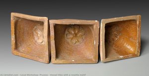 Vessel tiles with a rosette motif
