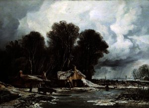 Landscape with Old Cottages, Winter