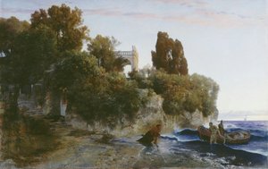 Castle At The Seaside (murder In The Castle) — Arnold Böcklin, Symbolist Painting