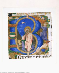 King David In Prayer In An Initial B — Zanobi Strozzi