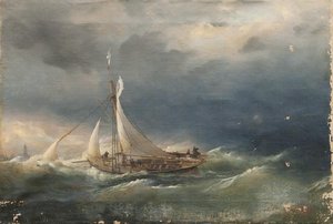Voilier Rentrant Au Port Dans La Tempête — Lef Feliksovich Lagorio