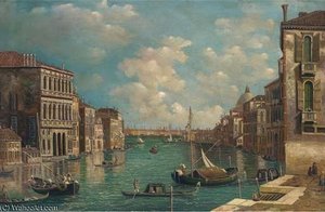 Vessels On The Grand Canal, Venice