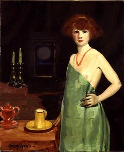 Girl In Green — George Benjamin Luks, American Impressionism
