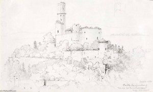 Castle Reichenberg, Near St. Goarshausen — George Elbert Burr, Contemporary Realism