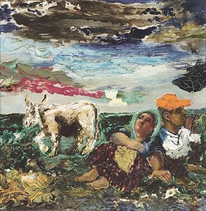 Peasant Couple — David Davidovich Burliuk