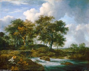 Oaks At A Pouring Brook — Jacob Isaackszoon Van Ruisdael