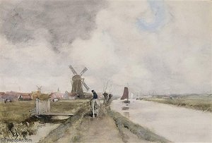 A View Of A Dutch Canal — Willem Maris