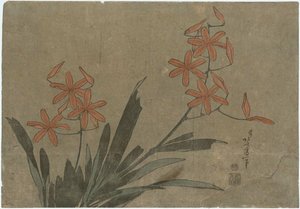 Orange Orchids — Katsushika Hokusai