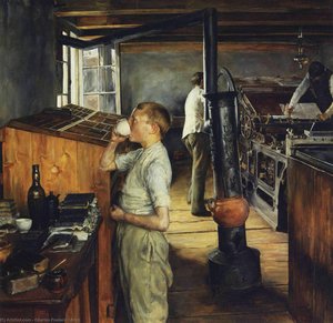 The Village Printing Shop, Haarlem, Holland — Charles Frederic Ulrich