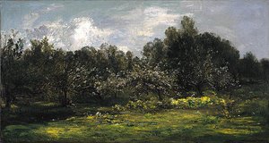 Orchard In Blossom — Charles-françois Daubigny
