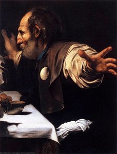Supper At Emmaus (detail) (11) — Caravaggio, Baroque