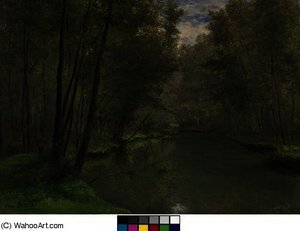 Along The River Epte In Gasny — Cesar De Cock, Romanticism