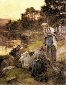 Le Laveuses Au Bord De La Marne — Léon Augustin L'hermitte, Realism