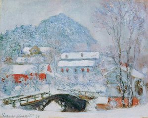 Pueblo De Sandviken En La Nieve — Claude Monet
