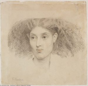 Study Of The Head Of A Young Mulatto Woman, Full Face — Anthony Frederick Augustus Sandys