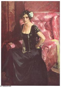 Clotilde En Traje De Noche — Joaquín Sorolla Y Bastida, Impressionist Realism