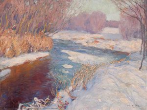 Rivulet In Winter — Petras Kalpokas, Impressionism