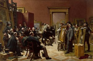 The Council Of The Royal Academy Selecting Pictures For The Exhibition, 1875 — Charles West Cope, Academic Realism
