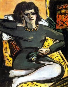 Resting Woman With Carnations — Max Beckmann