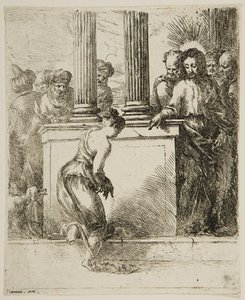Christ, And The Woman Taken In Adultery — Bartolomeo Biscaino