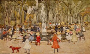 In Central Park, New York — Maurice Brazil Prendergast, Impressionism