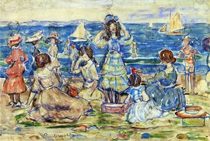 Beach Scene With Boats — Maurice Brazil Prendergast