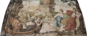 Nymphs Towing a Boat with a Nymph and Two Satyrs (after Polidoro da Caravaggio)
