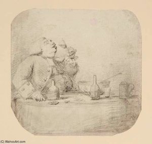 A Fat Man Eating And Drinking — Sir Nathaniel Dance Holland