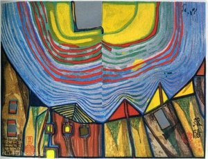 A Sunset — Friedensreich Hundertwasser, Expressionism