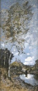 Castle Ruins At Hirisson — Henri-joseph Harpignies