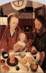 The Holy Family At Table — Jan Mostaert, Renaissance Transition