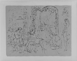 Compositional Study With Man Getting His Feet Washed — Thomas Sully