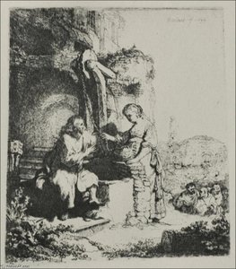 Die Samaritanka – Am Ruinenhügel — Rembrandt Van Rijn, Baroque