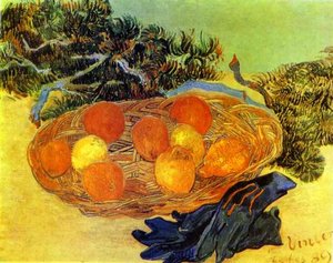 Still Life With Gloves And Pine Branch — Vincent Van Gog, Post-impressionist