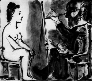El Pintor Y Su Modelo — Pablo Picasso, Cubist Fragmentation