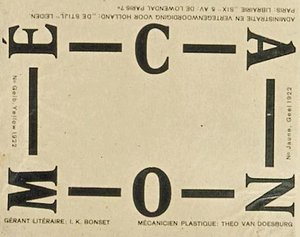 Cover Fo ''in Mechanism'' — Theo Van Doesburg