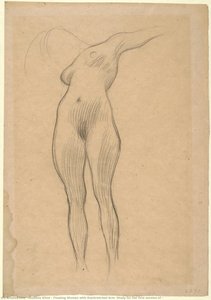Floating Woman With Outstretched Arm (study For The First Version Of — Gustav Klimt, Symbolist Expressionism