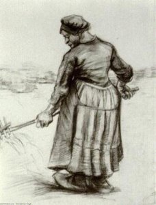 Mujer Campesina Alquillando Trigo O Paja — Vincent Willem Van Gogh, Post-impressionism