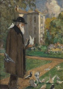 Charles Darwin In The Garden — Victor Eustaphieff