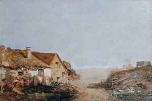 Sketch Of Cottages Near Boulogne Sur Mer, France — Joséphine Bowes