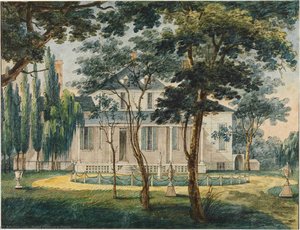 A Country Residence, Possibly General Moreau's Country House At Morrisville, Pennsylvania — Pavel Petrovich Svinin