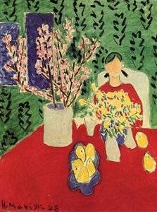 Pflaumenblüten, Grüner Hintergrund — Henri Matisse