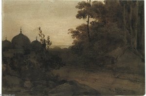 A Bengal Landscape, Dusk — George Chinnery