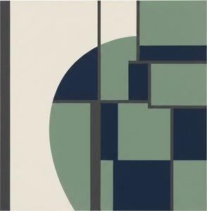 Equilibrium Of The Arc And Grid: A Study In Muted Architectural Harmony. — Laurent Fabre, Neo-abstract Art (modern Abstract Compositions)