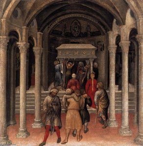 Quaratesi Polyptych: Pilgrims At The Tomb Of St Nicholas Of Bari — Gentile Da Fabriano