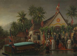The Maharaja Of Travancore Welcoming The Duke Of Buckingham And Chandos — Raja Ravi Varma, Academic Romanticism