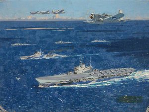 War in Pictures An Aircraft Carrier, A Cruiser and Three Destroyers