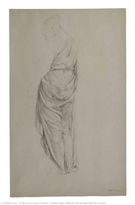 Female Figure. Study For The Drawing ‘birth Of Louis Xv’ — Tardieu Jean Charles (cochin)