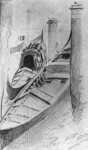 Two Gondolas On The Quay — Mikhail Vrubel