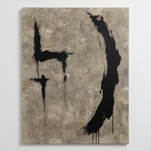 Fragmented Monolith: An Eternal Echo Of Distressed Shadows And Silent Gravity — David Moreau, Abstract Expressionism
